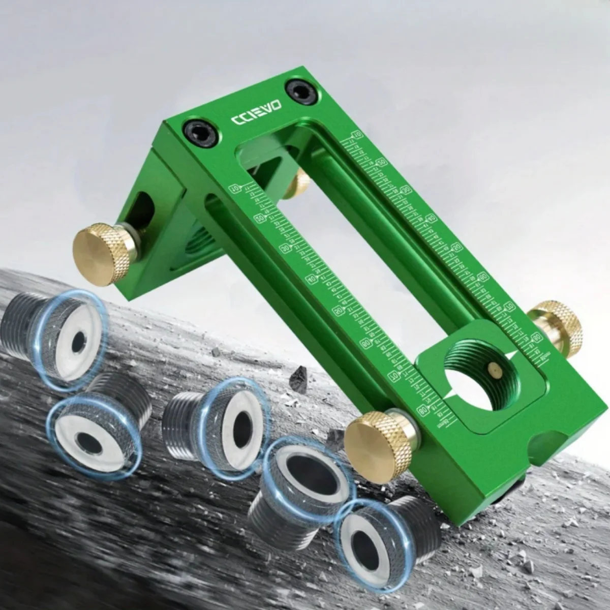 스크류 지그 2-in-1 조정 가능한 목공 드릴링 펀처 로케이터, 6/8/10/12/15mm 핀 고정 장치 목공 구멍 드릴 비트 세트