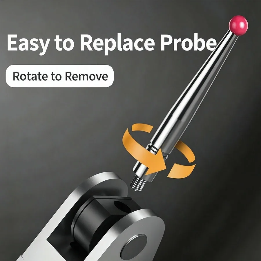 2PCS lever dial test indicator probe M1.4 M1.6 M1.8 M2.0 ruby, replaceable measuring needle for lever dial micrometer