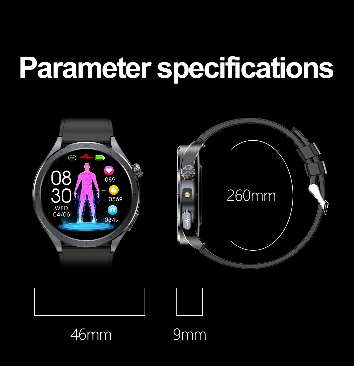 2026 Neue Körperfettanalyse Gesundheits-Smartwatch EKG+PPG Harnsäure Blutdruck Blutsauerstoff Uhr Anruf-Smartwatch für Männer Frauen – Detail 28
