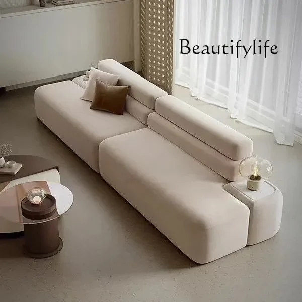 

Nordic special-shaped corner minimalist sofa straight row Italian living room small apartment designer style fashion