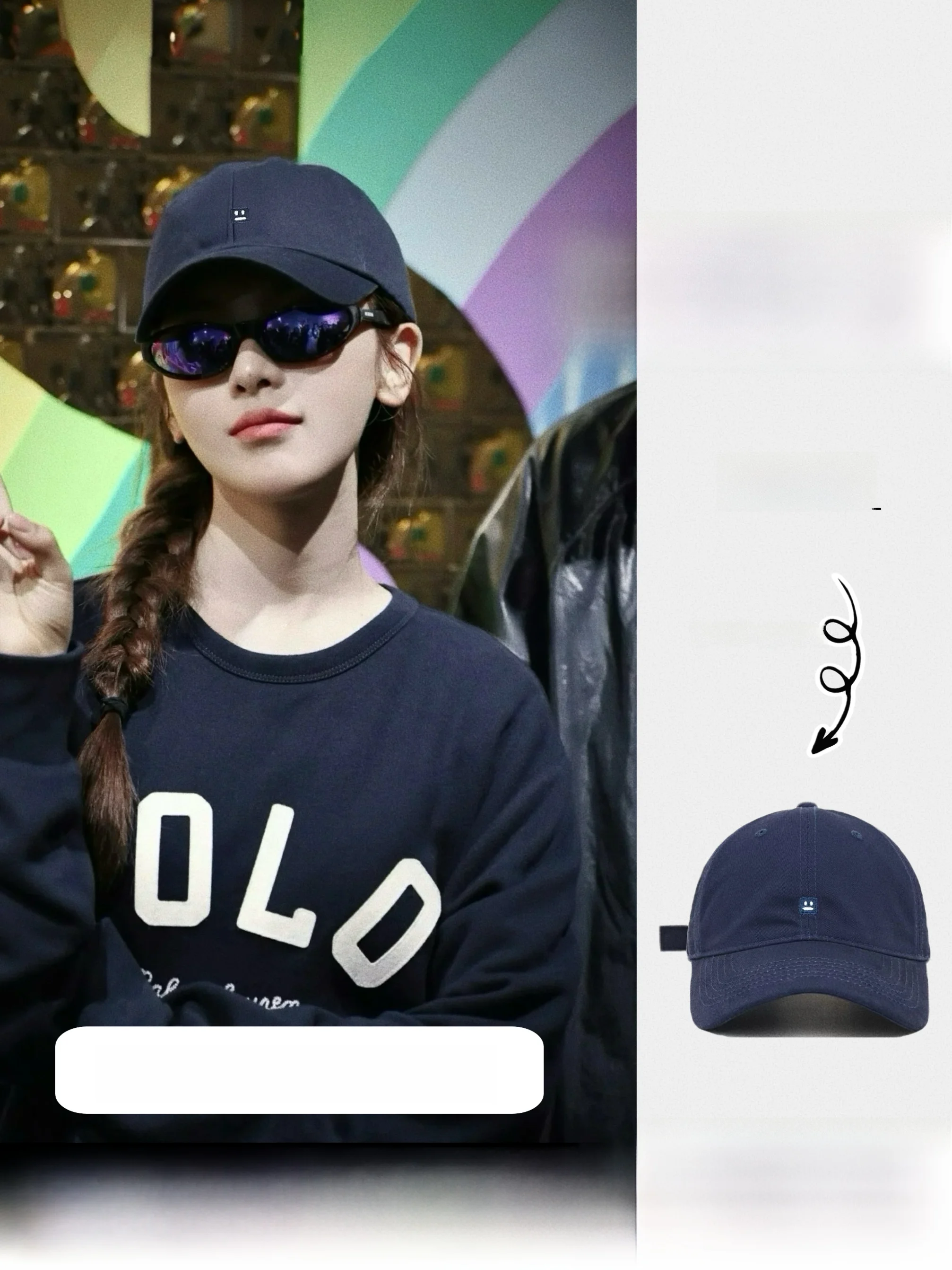 yang-beibei-women's-baseball-cap-2026-new-wide-brim-face-slimming-simple-smile-korean-style-duckbill-cap-trendy-streetwear