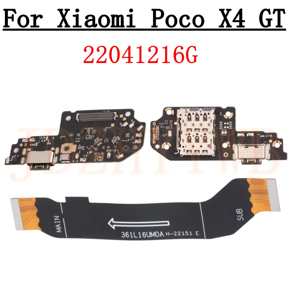 USB Charging Port Board For Xiaomi Poco X4 GT 22041216G Type C Charger Dock Connector Motherboard Main Flex Cable
