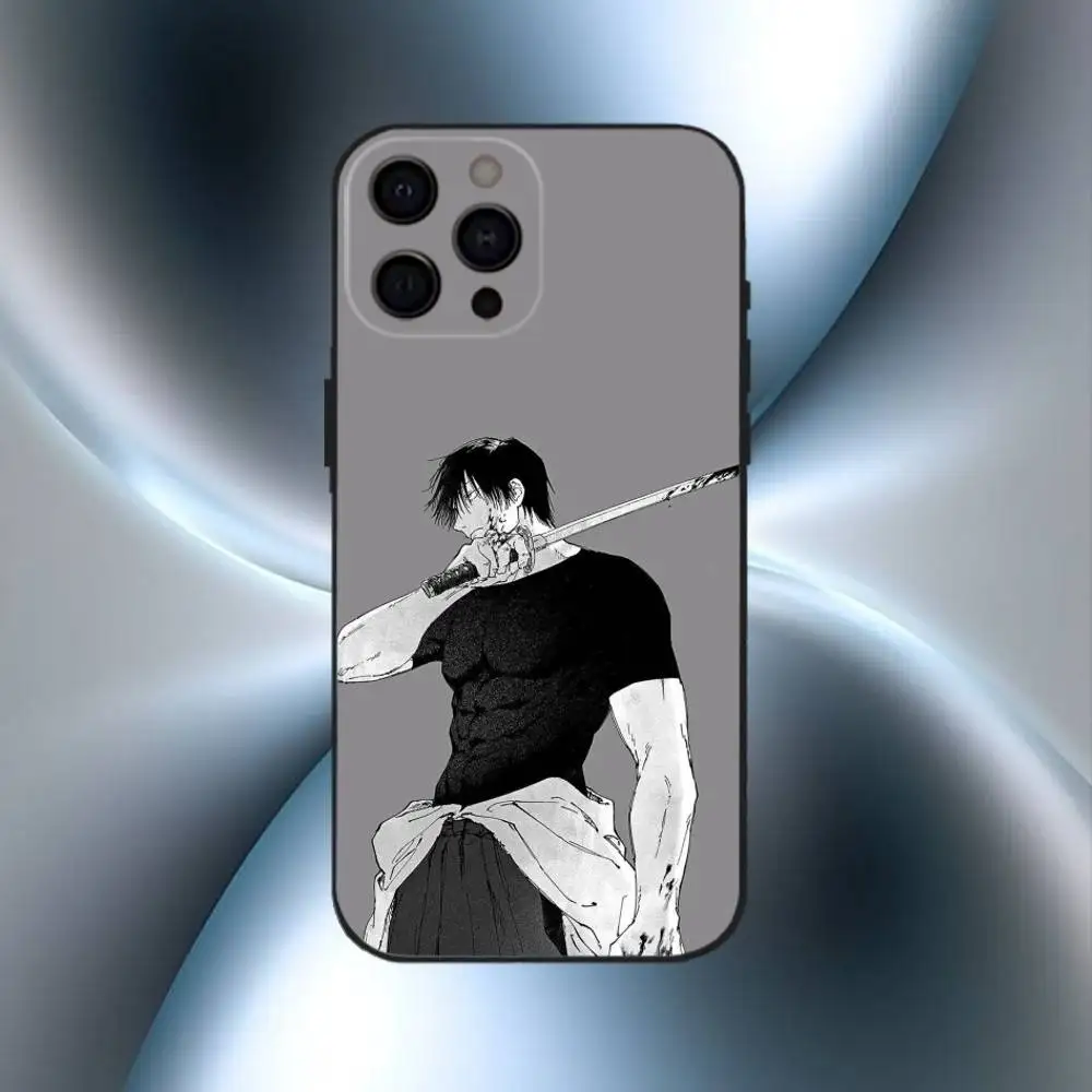 Casing HP Toji Fushiguro Jujutsu Kaisen Untuk iPhone17,16,15,14,13,12,11 Plus,Pro Max Bahan Lembut Warna Hitam