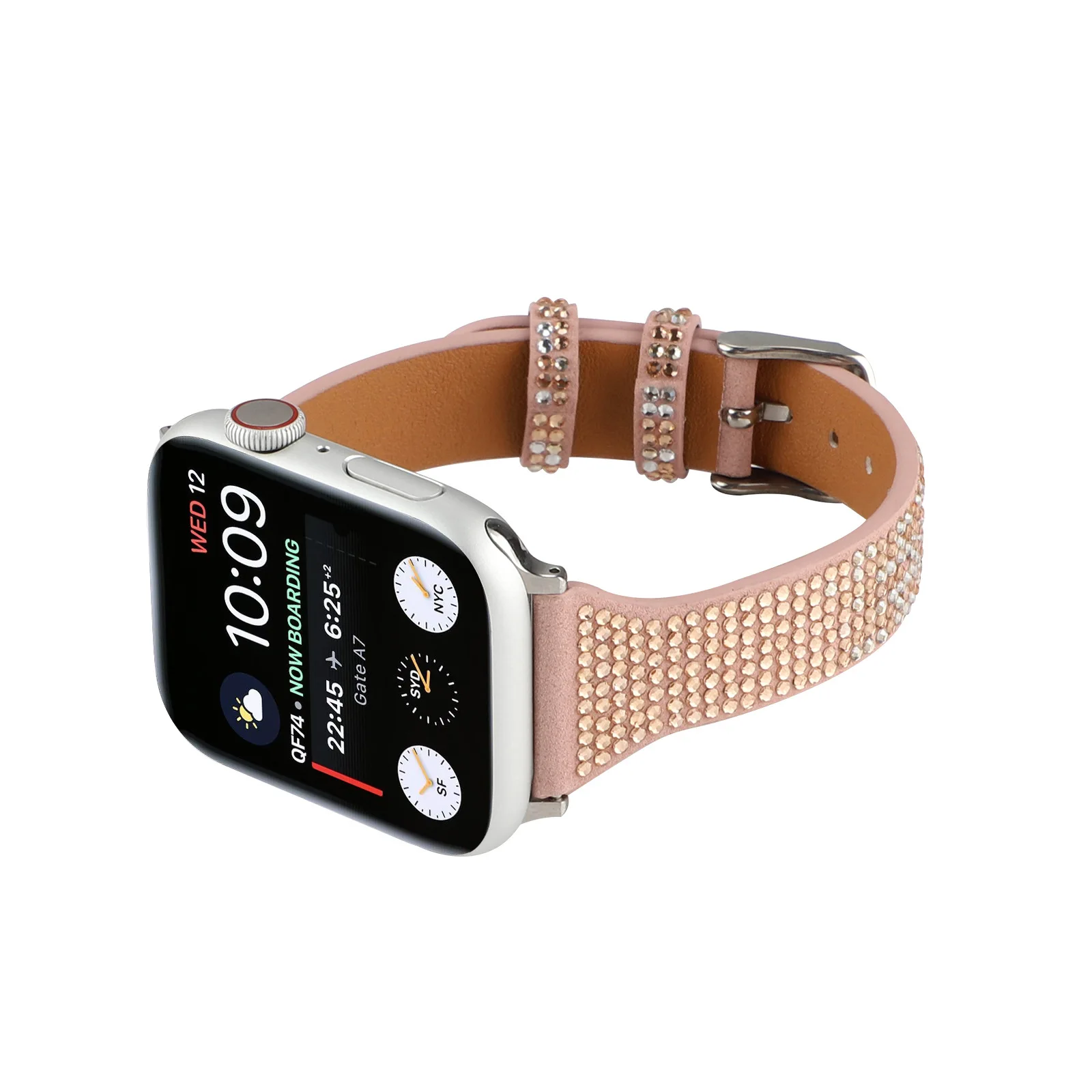 Leather diamond strap For Apple watch Ultra 49mm 8 7 45mm 41mm Ladies bracelet wristband For iwatch 6 5 4 3 2 SE 44mm 42mm 40mm