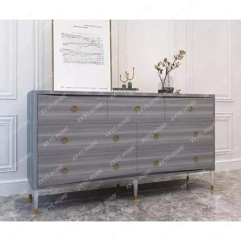 XX  light luxury solid wood seven-chest cabinet, bedroom storage, living room partition decorative cabinet