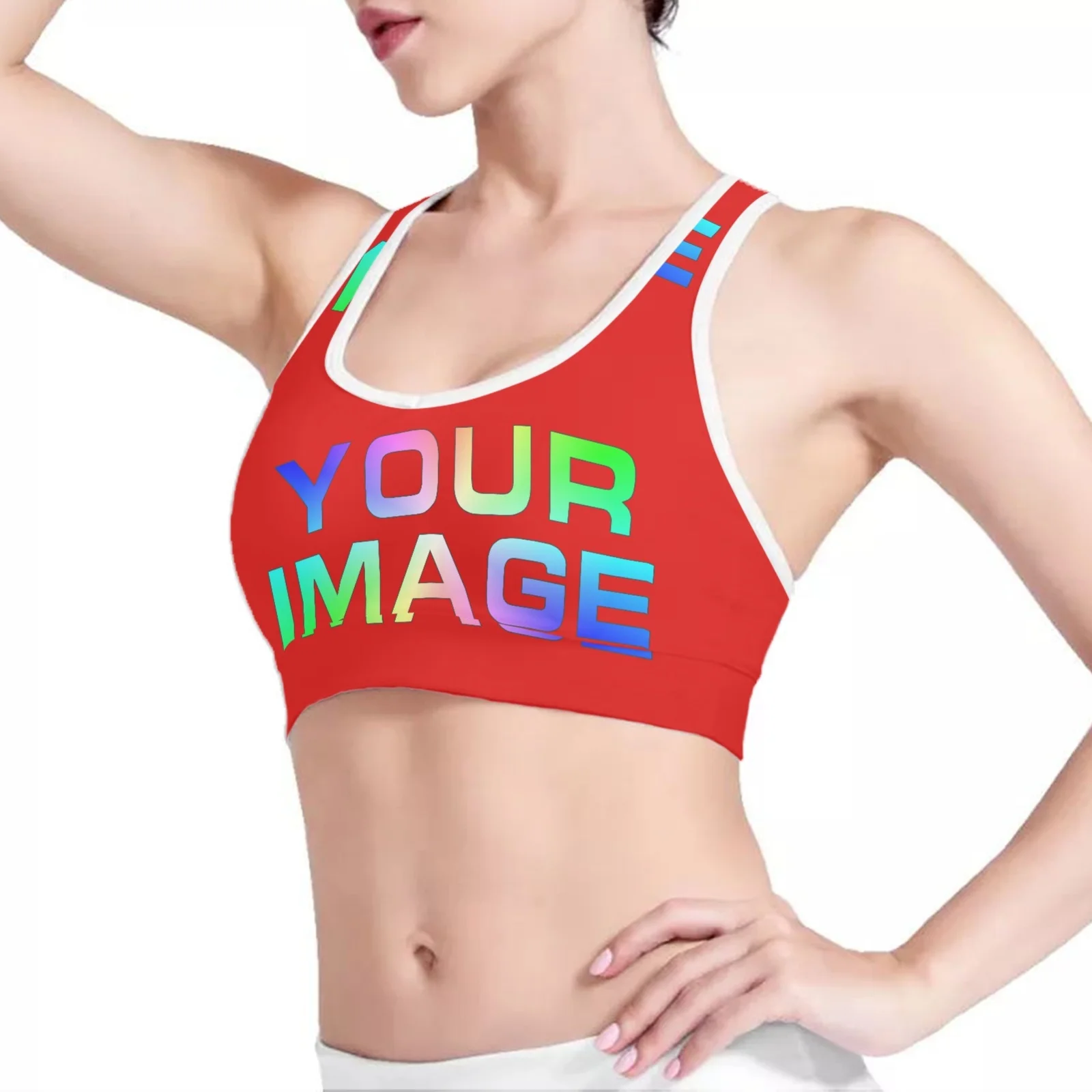 Exercise Fitness Bra All-In-One Cup Running Gathered Yoga Back Breathable Sports Bra for Women Custom Print On Demand