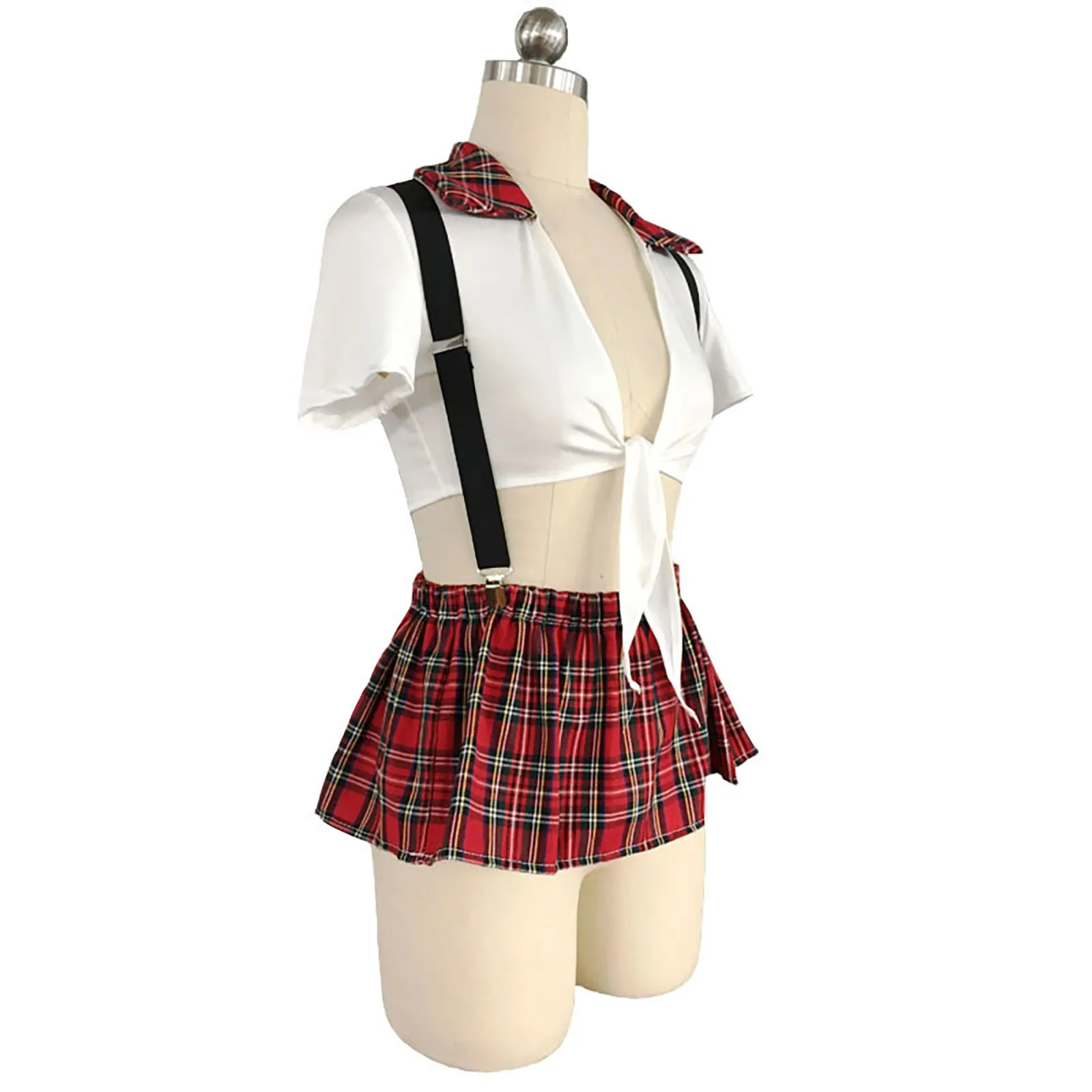 Sexy Women Lingerie Sets Women Mini Skirt Lingerie Set Schoolgirl Lace Plaid Student Uniform Role Play Costume Outfit 2024