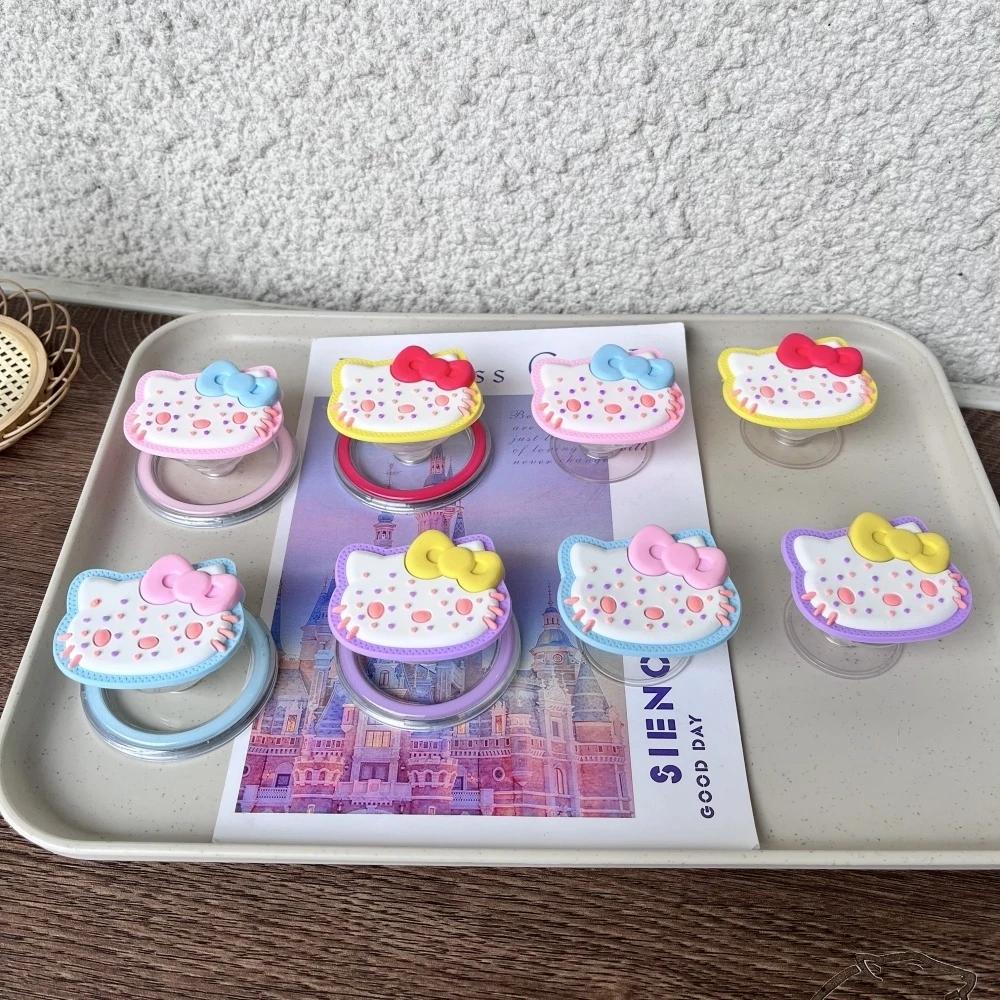

Держатель для телефона Sanrio Hello Kitty Griptok, кольцо-подставка для пальца, для чехлов iPhone и Samsung, кронштейн-держатель, милый подарок для девочек