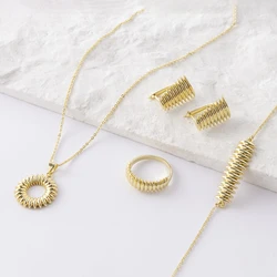 LUIZADA Hot selling 18KGP Gold plated women Jewelry Set Sun Moon Pendant vintage Factory Wholesale