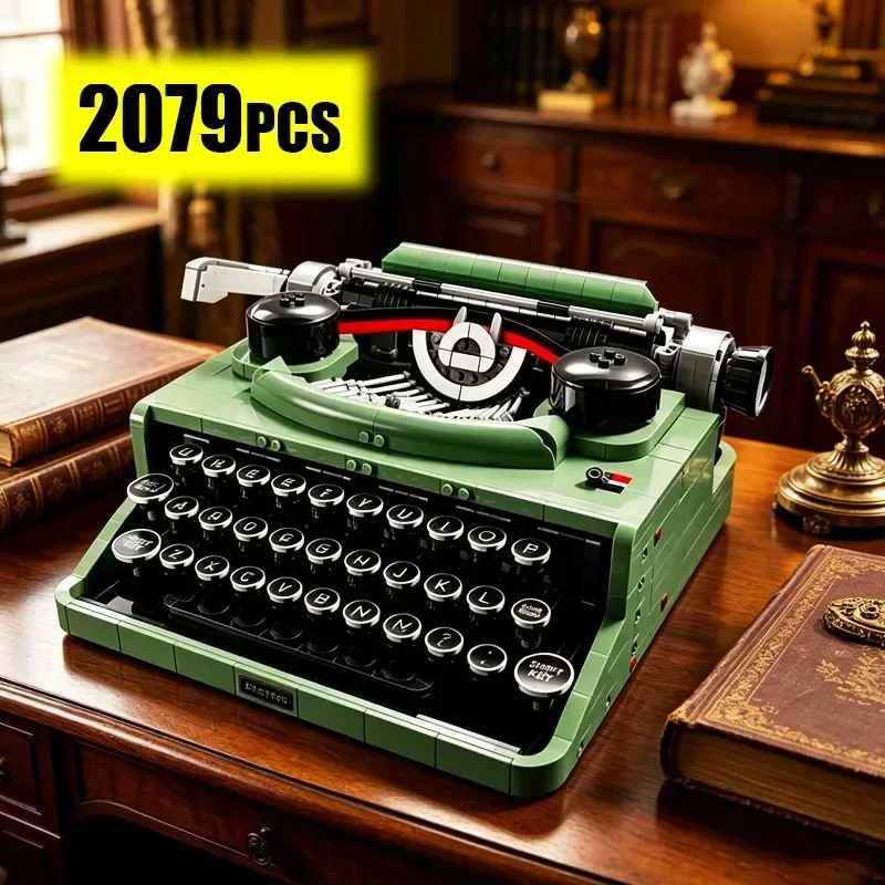 

Ideas Typewriter Building Blocks Set for Adults Collectible Retro Display Model Toys Unique Children Gifts Home Decoration