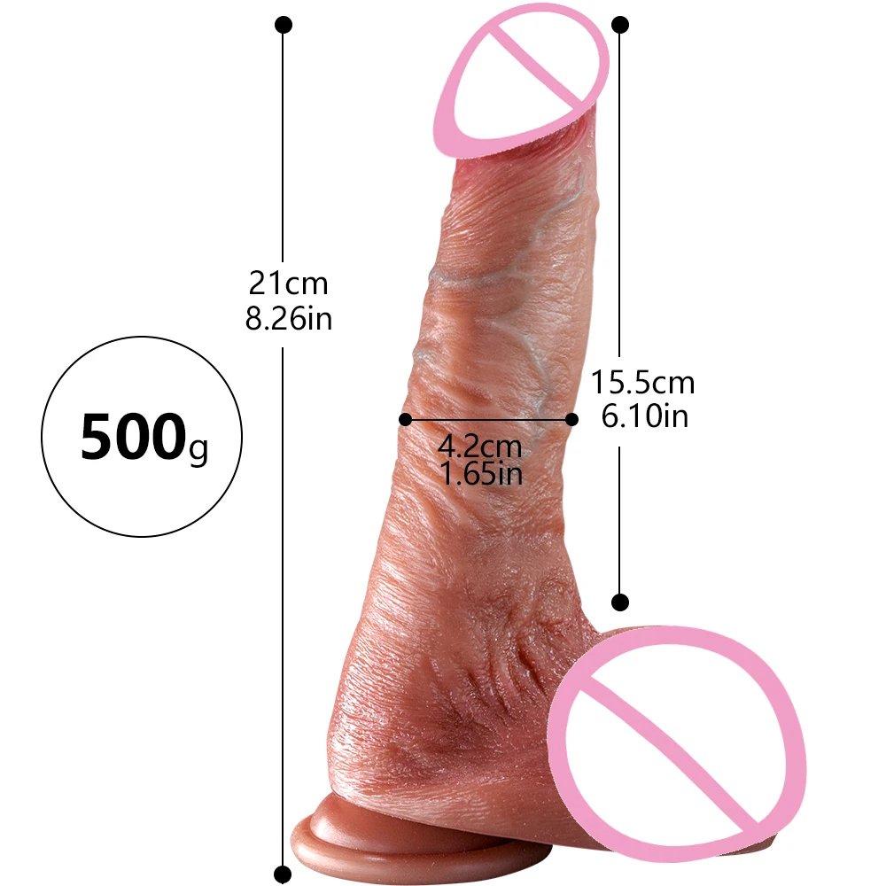 Super Long Soft Skin Feeling Dildo Realistic Penis Sexy  Female Masturbator Double-layer Silicone Suction Cup Dildos for Women