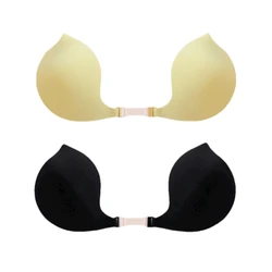 Women Chest Stickers Bras Invisible Front Buckle Silicone Invisible Strapless Adhesive Gathering Backless Breathable Underwear