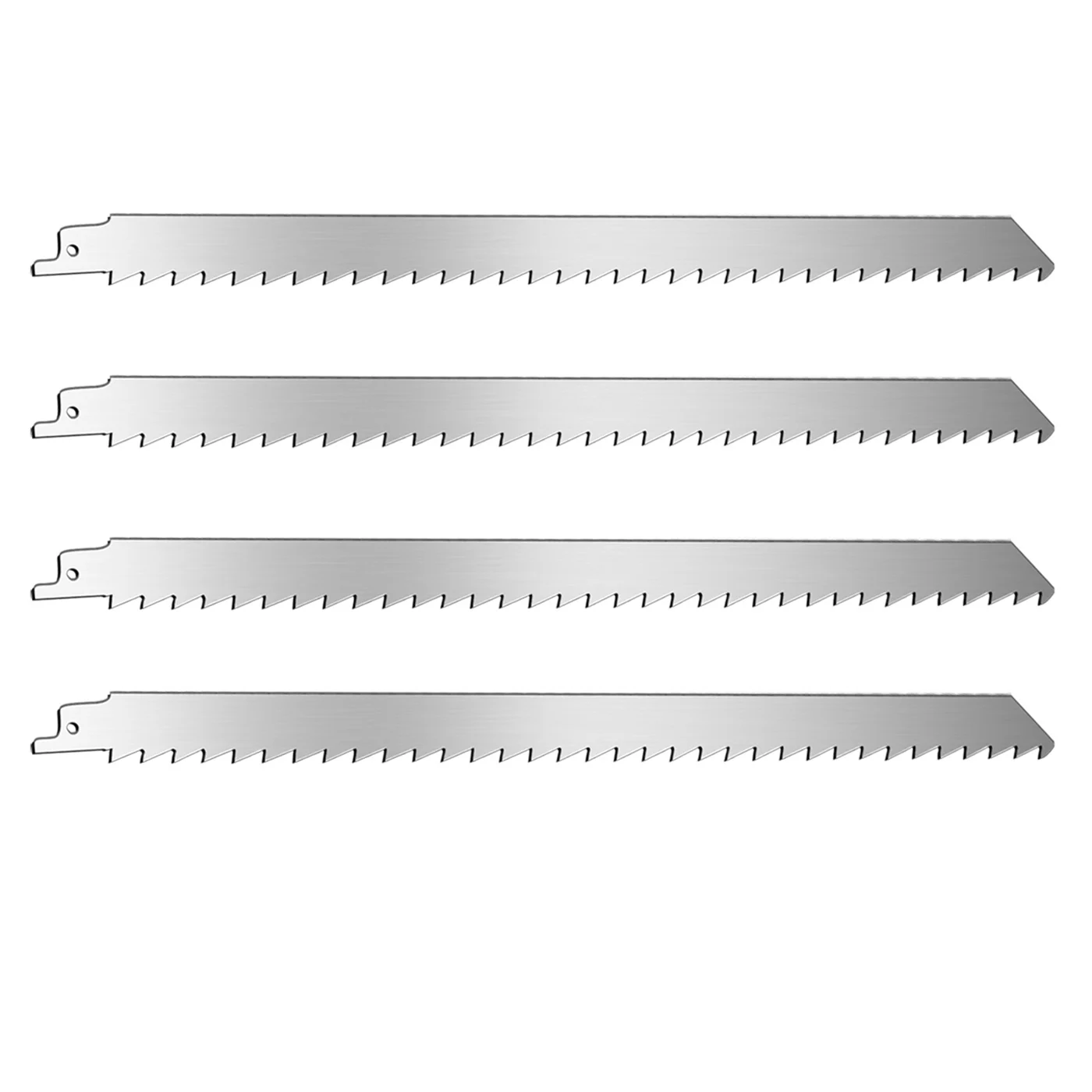 12inch Stainless Steel Reciprocating Saw Blades, Suitable for Cutting Meat, 3Tpi Saw Blade Set, for Cutting Turkey Meat, Ice Cubes, Bones, and Trimming Wood (4-Piece Set)