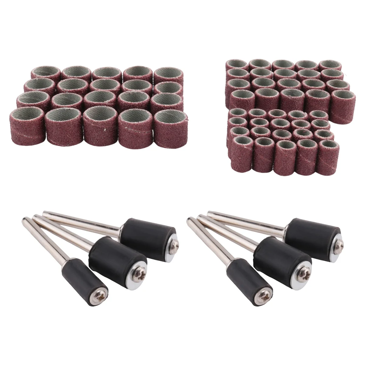 A98U 66 Pcs Drum Sanders Set Including 60 Pcs Sanding Bands and 6 Pcs Drum Mandrels