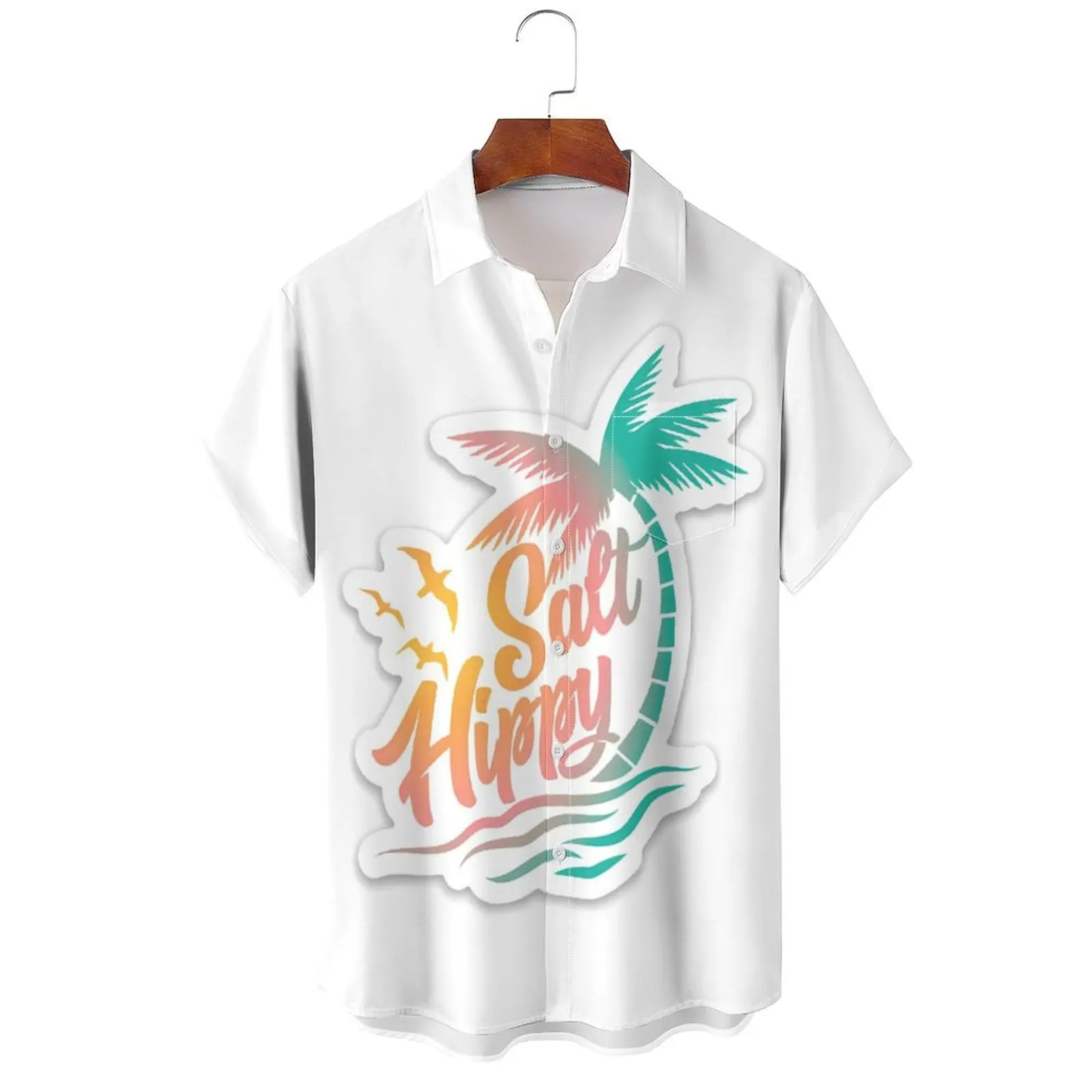 

Hawaiian trees 3D Print Men Shirt Man/Women Casual Fashion Short Sleeves Shirts Lapel Button Tops Oversized Unisex Clothing