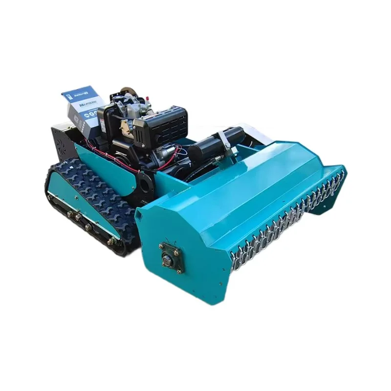 800mm Crawler Remote Control Farm Machine Automatic Brush Cutter Small Orchard Weeder Front-Mounted Lawn Mower Grass Shredder