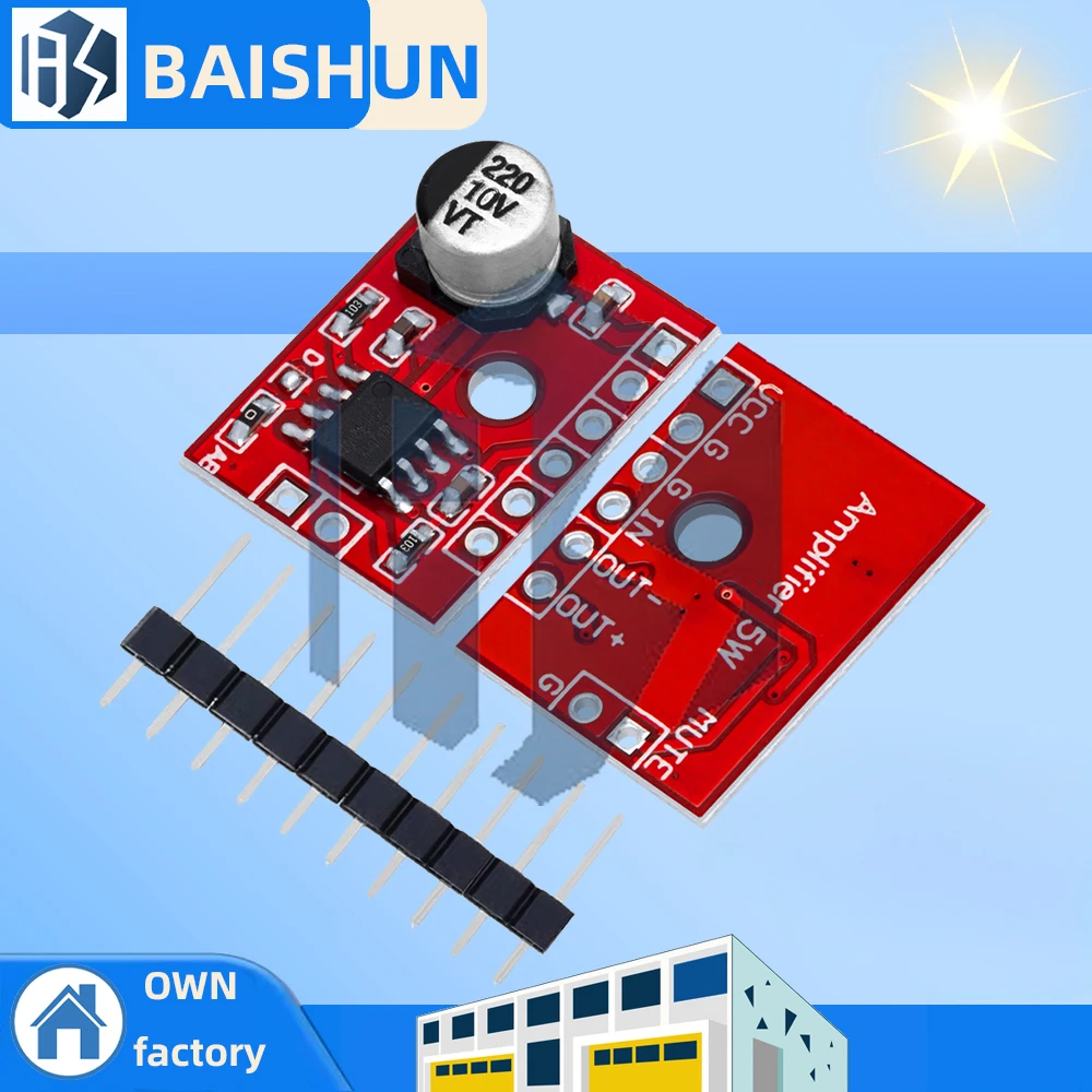 5V Low-Voltage 5W Class AB Mono Amplifier: XS9871 Module (1/2/5PCS) – Mini DIY Audio Accessory