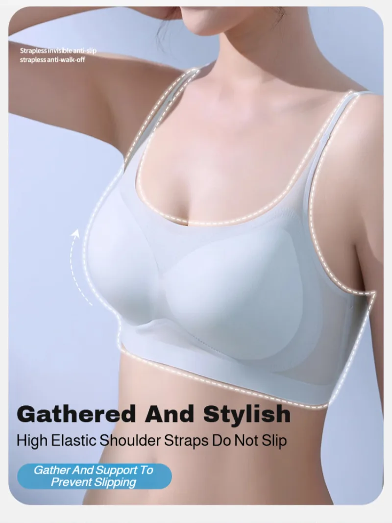 

Женский удобный дышащий бесшовный бюстгальтер, ультратонкое невидимое нижнее белье на бретелях, мягкое приятное для кожи беспроводное белье