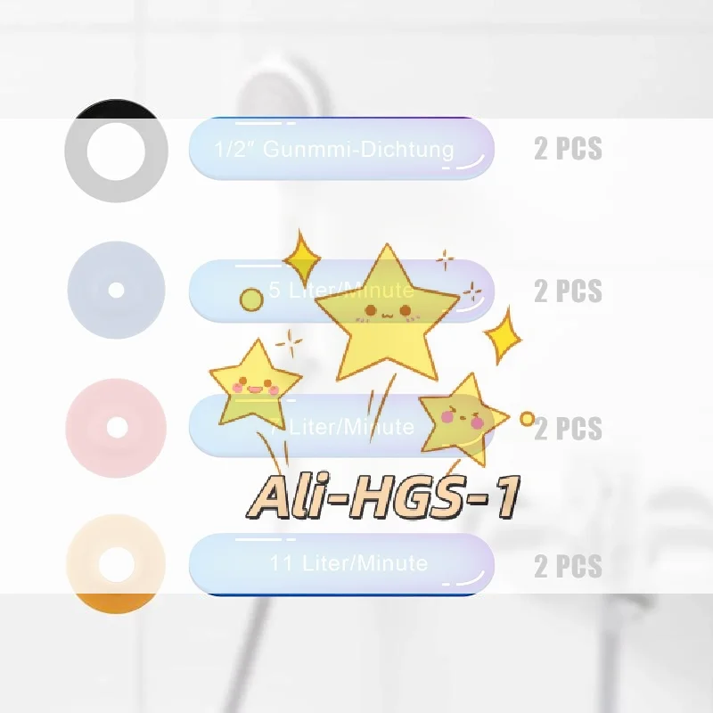 

Комплект ограничителя потока душа 1/2 дюйма, 8 шт. со вставками 5/7/11 л/мин для экономии воды и стабилизации давления, простая установка