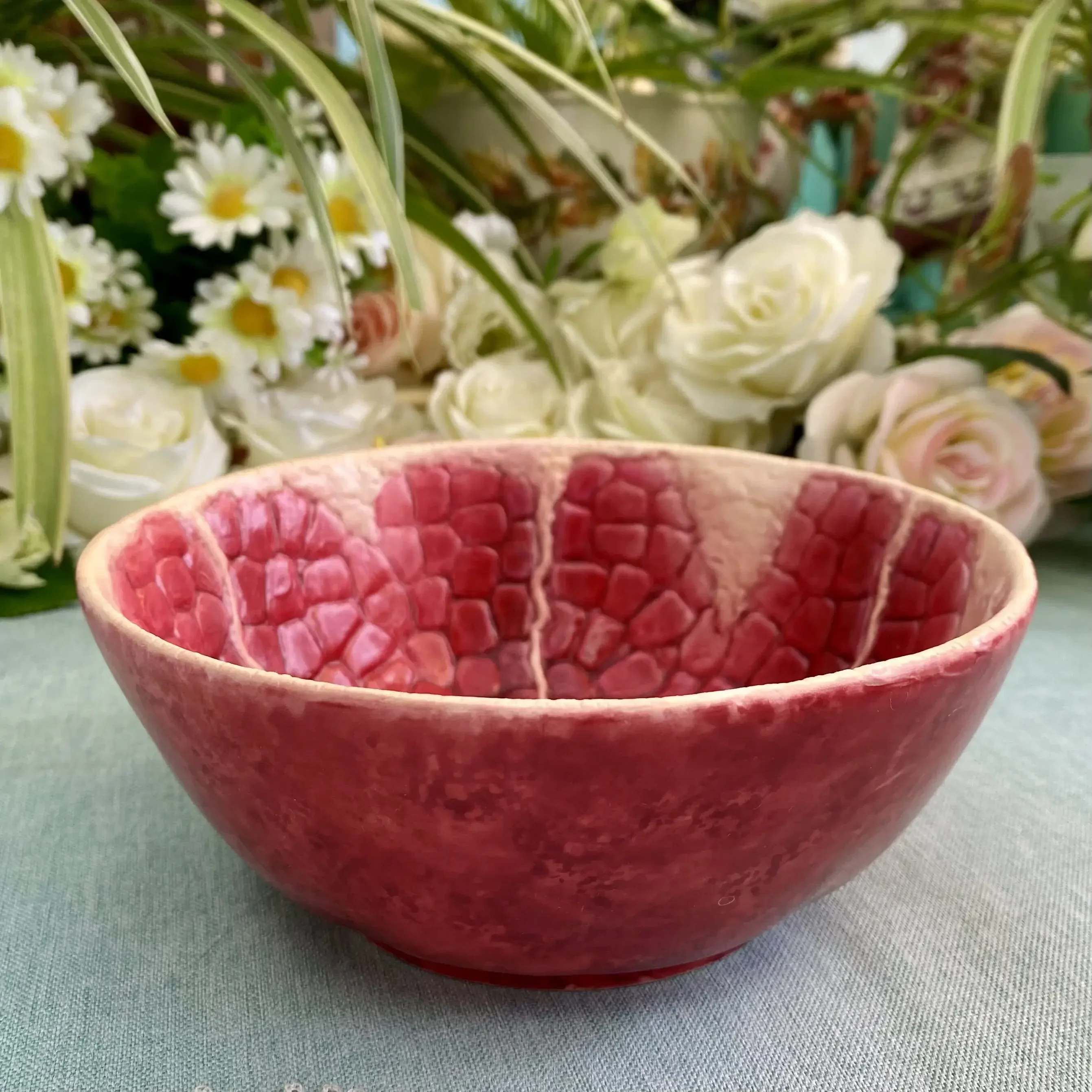 Ceramic Pomegranate Noodles Bowl, Dinner Plate, Home Decor, Wedding Decoration, Fruit Tray, Salad Plate, Soup Bowl, Kitchen