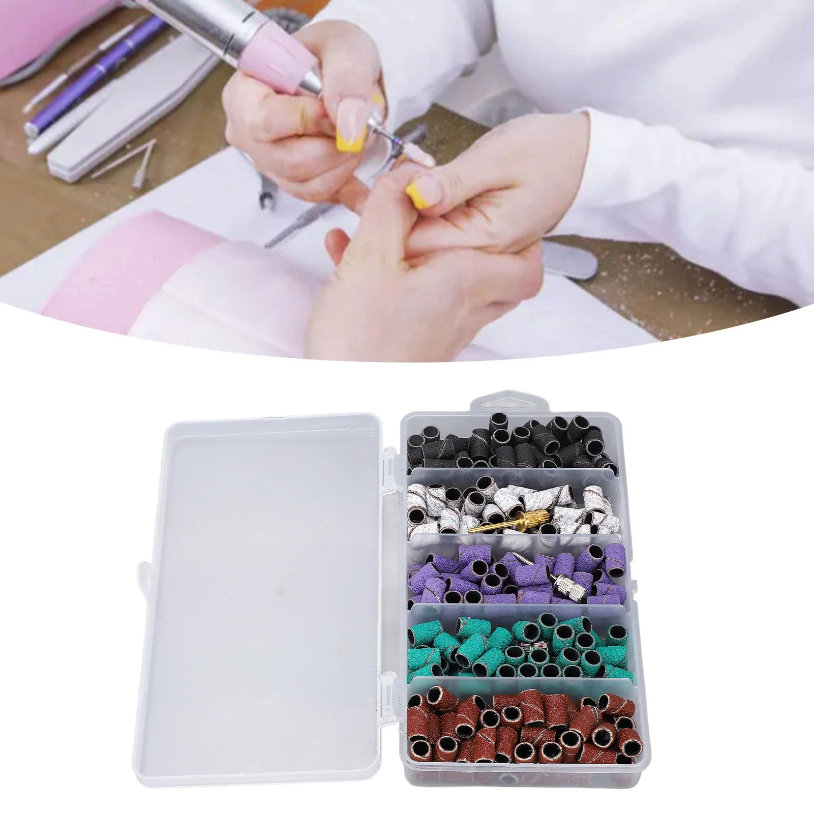 250pcs Small Sanding Band Manicure Accessory Exfoliation Professional Sanding Bands Set For Nail Drill