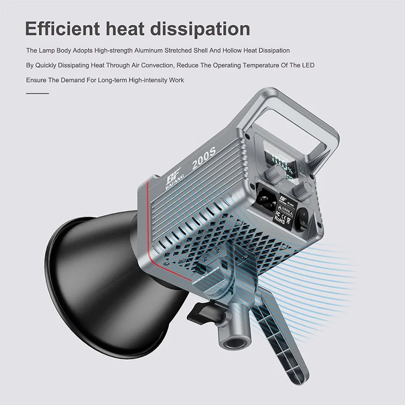 200 واط المحمولة LED الفيديو الضوئي يوتيوب/TikTok 2700K-6500K قابل للتعديل برو التصوير الفوتوغرافي الإضاءة للاستوديو الداخلي/الخارجي