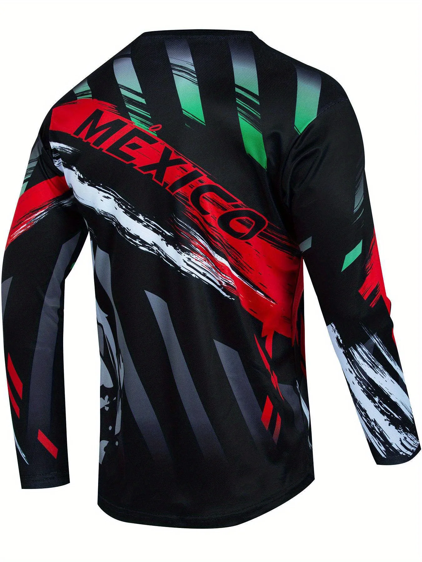 2024 New Mexican Symbols Colorblock Cycling Jersey 3d Męskie koszulki outdoorowe Oddychające koszulki z długim rękawem O Neck Odzież wierzchnia