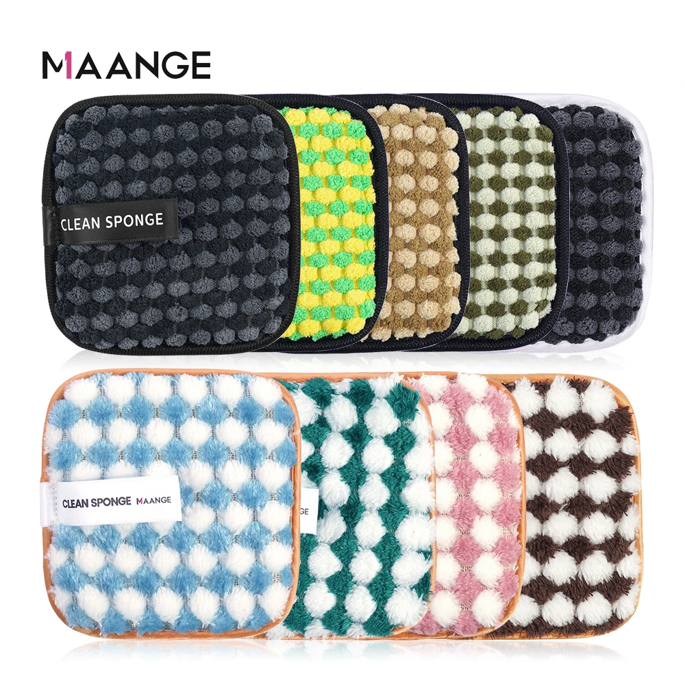 Microfiber Square Makeup Remover Sponge Double Layer Face Cleansing Towel Cloth Pads Washable Reusable Foundation Puff Wipe Tool