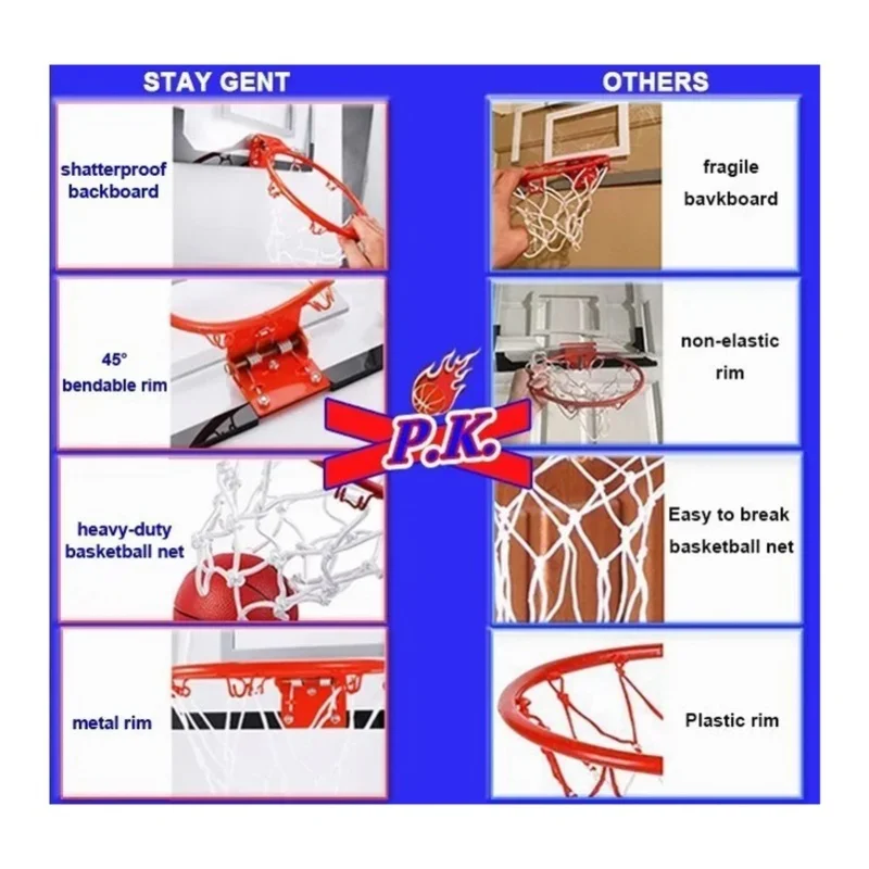 Indoor Mini Basketbalring Set Punch Gratis Hangend Type Mobiele Mini Basketbalring Voor Deur