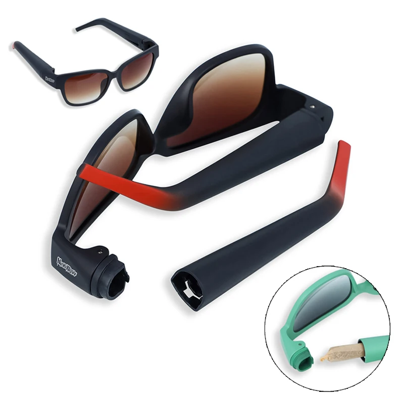 Hidden Cigarette Sunglasses Storage Tube, Smoking Accessories Two-In-One, Detachable Frame, Men'S Outdoor Travel Sunglasses