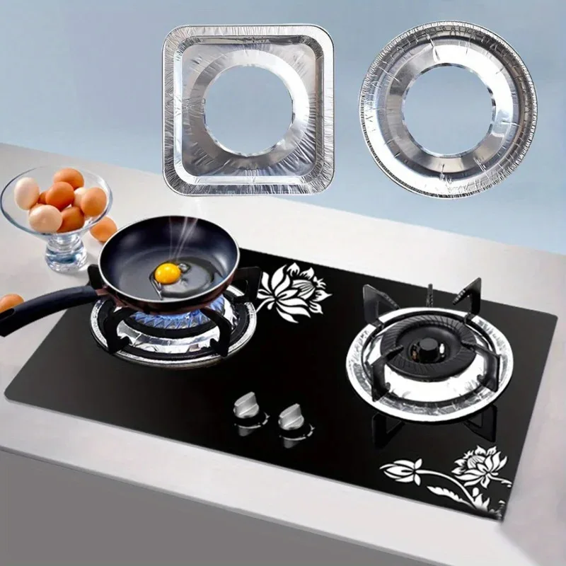 10/20Pack Aluminum Foil Stove Covers 9 Inch Square Disposable Gas Stove Liners, Gas Stove Protectors to Keep Gas Stove Clean image 3