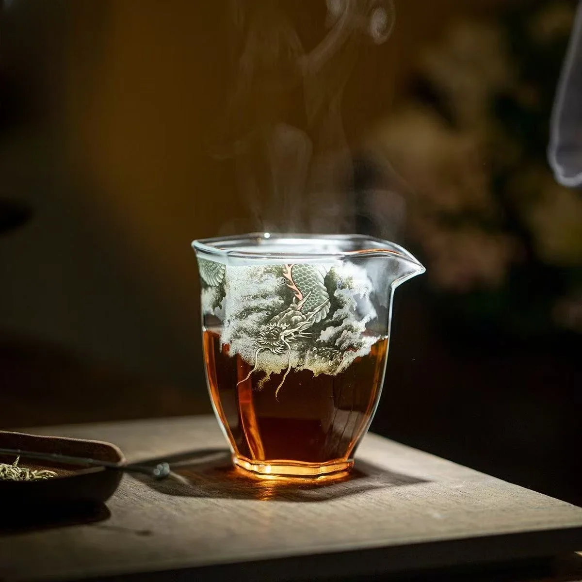1Pc 220ML Creative Hexagonal Fair Cup Heat-resistant Borosilicate Glass Male Cup Household Uniform Cup Transparent Tea Dispenser
