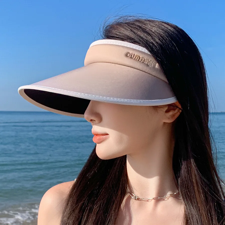 Sun Hat Women Summer UV Outdoor Sun Hat Full Shade Times Protect Sun Gradient Color Hollow Top Hat Sunscreen