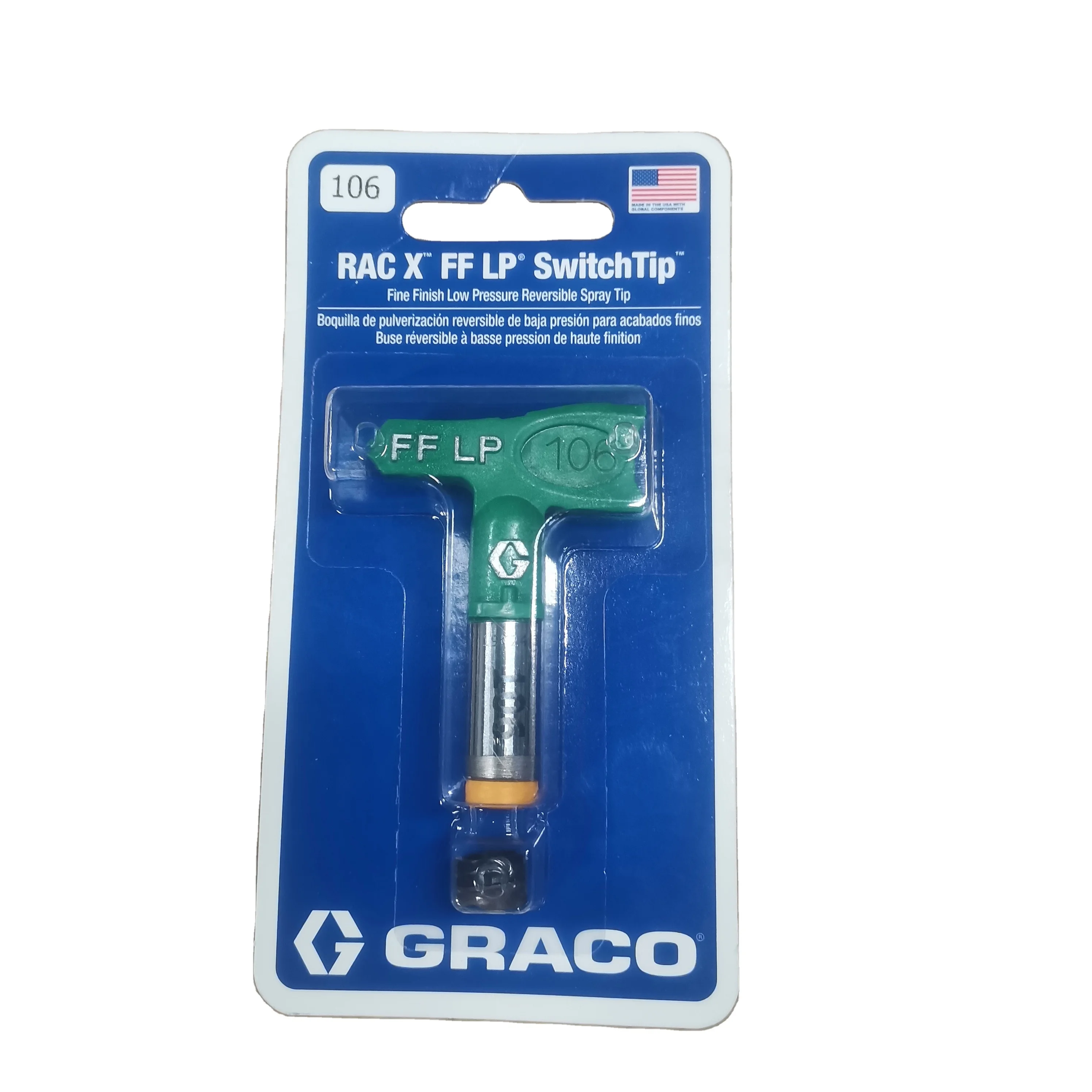 

Green DIY Grade FFLP106 Power Spray G un with Stainless Steel Airless Reversible LP Low Pressure for Fine Finish