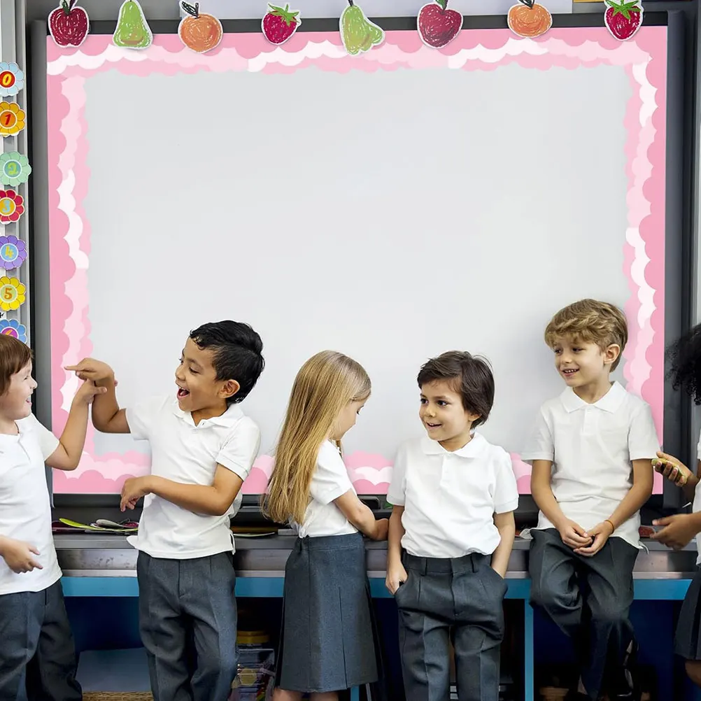 

Cloud Border Sticker Decor Blackboard Decal Bulletin Decorations Round Trim Coated Paper Stickers Office