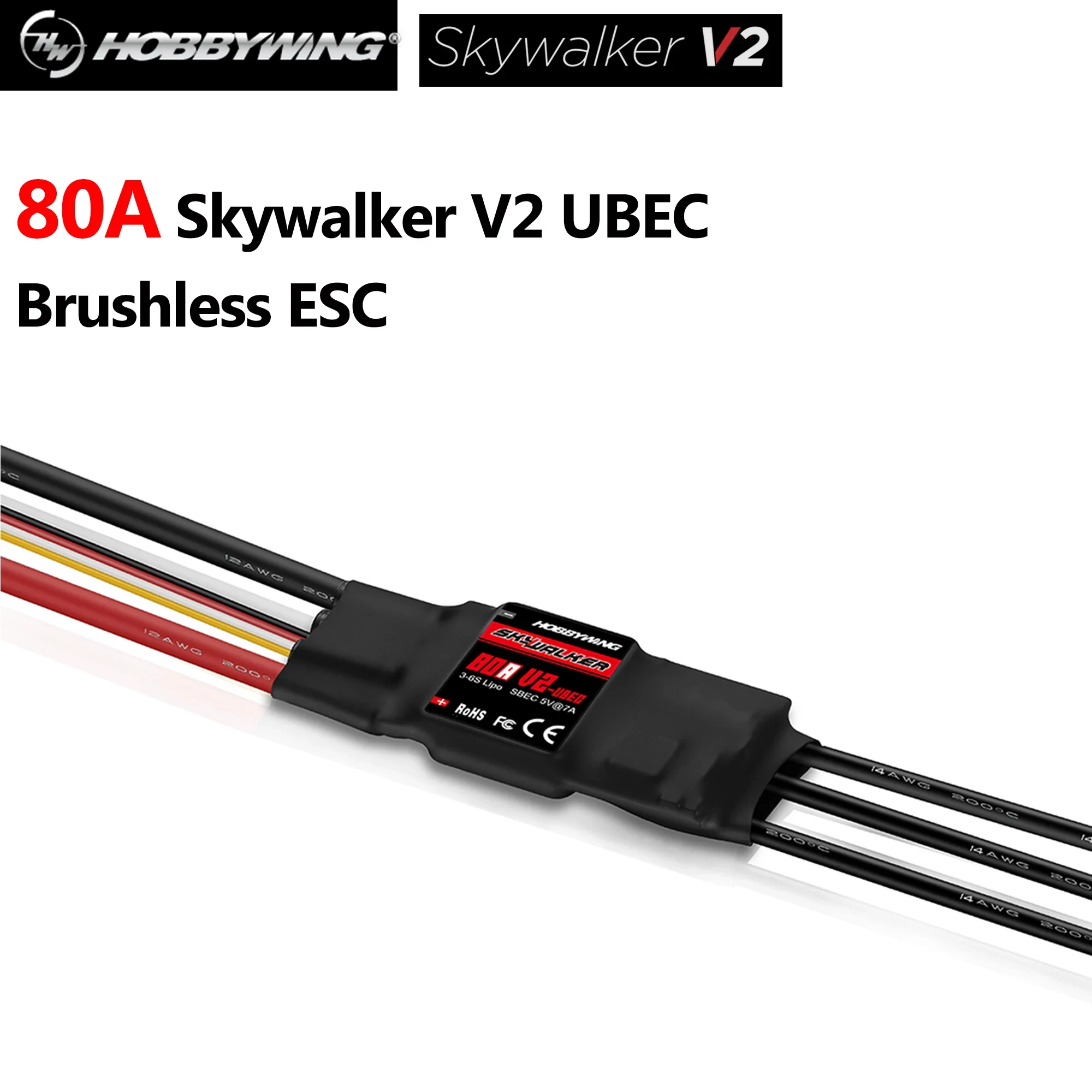 Hobbywing SKYWALKER Series 2-6S 20A 30A 40A 50A 60A 80A 100A Brushless ESC Speed Controller With UBEC For RC Quadcopter