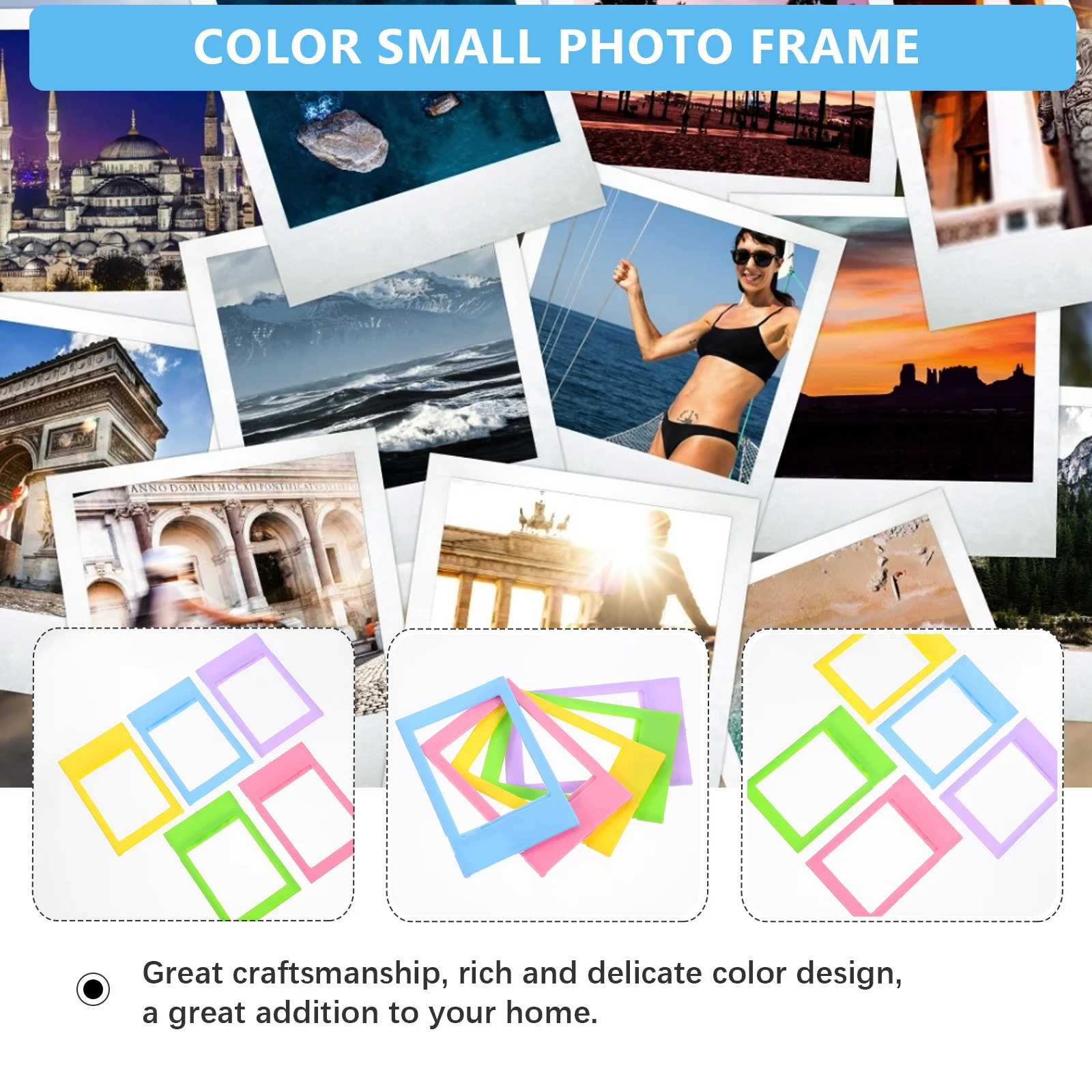 

25pcs Photo Frame 3 Inch Simple Picture Holder For Home Office Desktop Decor Plastic Tabletop Picture Frame