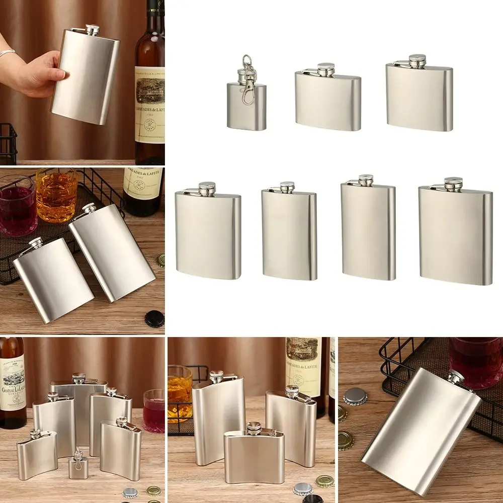 High Quality Stainless Steel Hip Flask Portable Container Liquor Flask Convenient Leakproof Whisky Flagon Outdoor