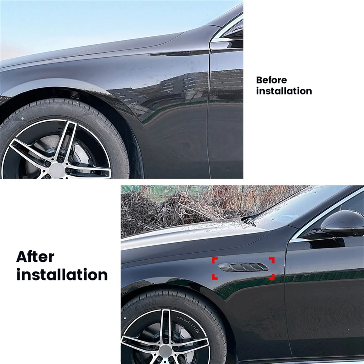 

Versatile Car Side Fender Vent Bonnet Cover Trim for Mercedes-Benz,C