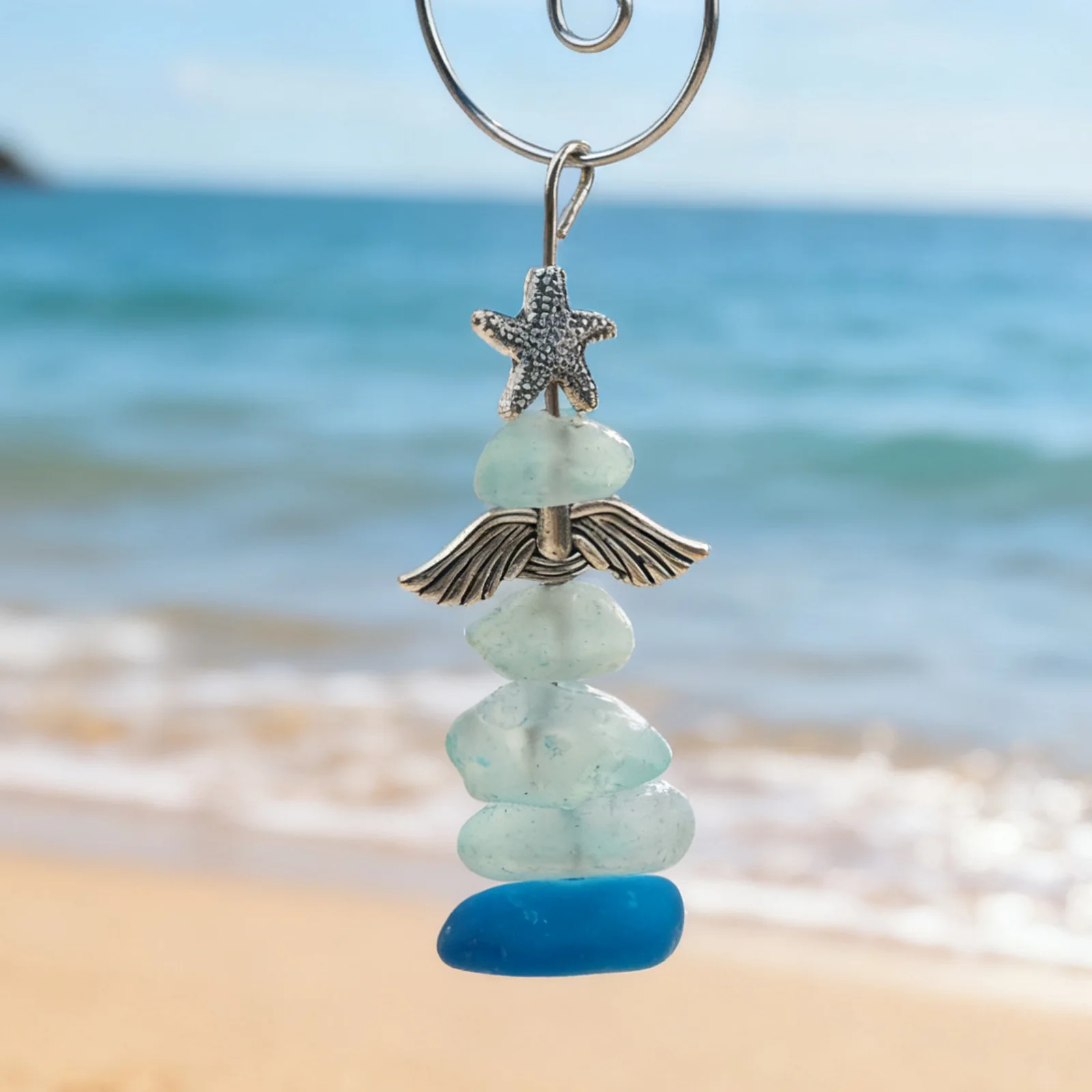 Christmas Sea Glass Ornaments Snowman/Santa Stocking/Gnome Hanging Decorations Festive Gift Christmas Tree Ornaments