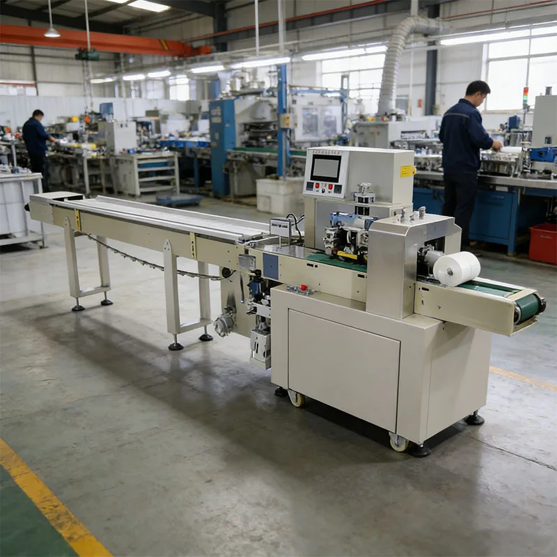 Automatic Flow Food Pillow Tissue Bread Vegetables Fresh Fruit Horizontal Packaging Machines Pillow Packing Machine Customized