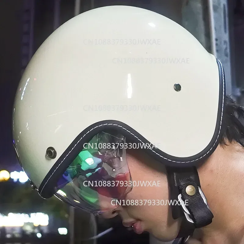 Capacete aberto aberto para homens e mulheres, retrô ORZ meio capacete, personalidade verão, moto