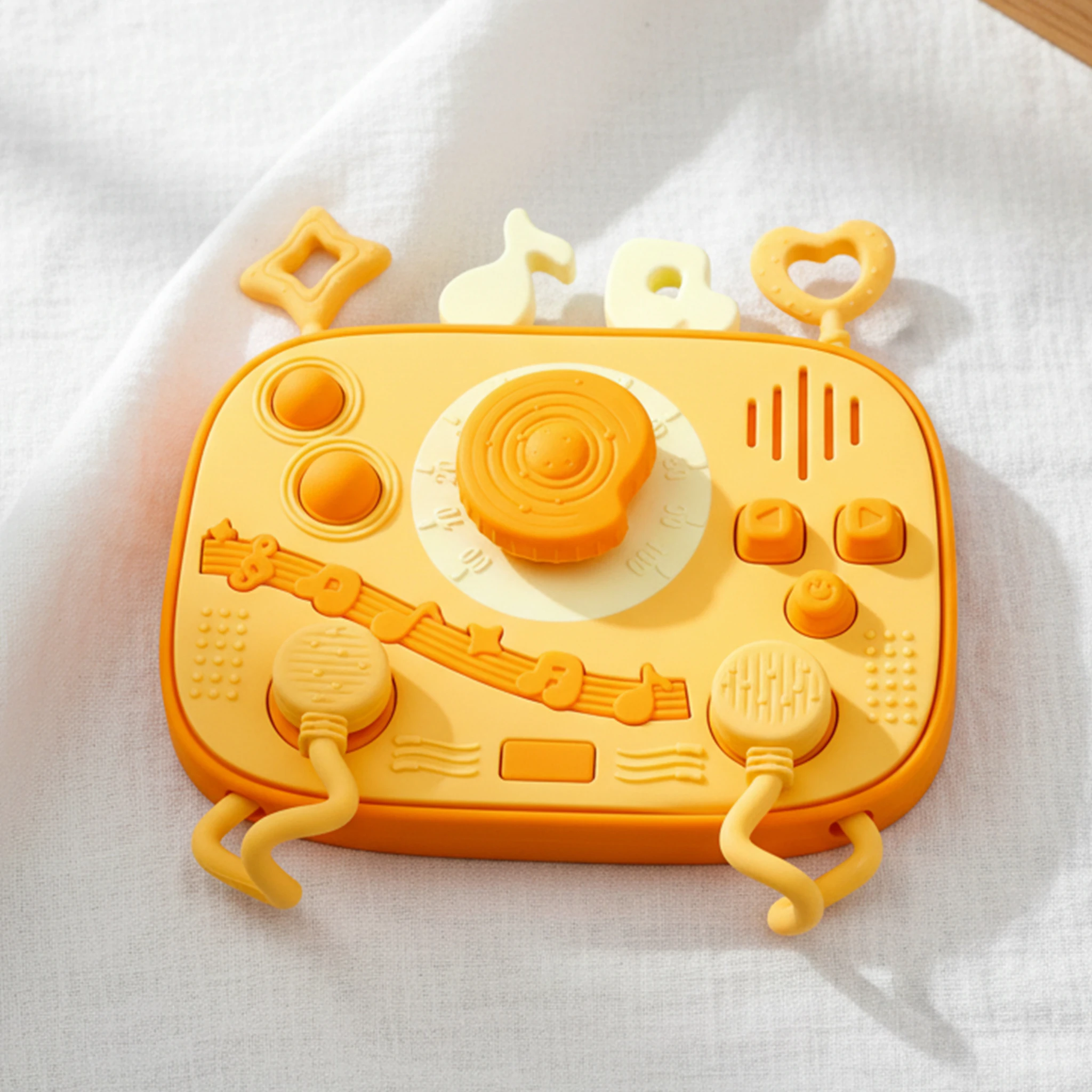 

Baby Sensory Toy Musical Ratio Busy Board with Silicone Teethers-Montesson'Educstiongl Learning Activity Center for6-12-18 Month