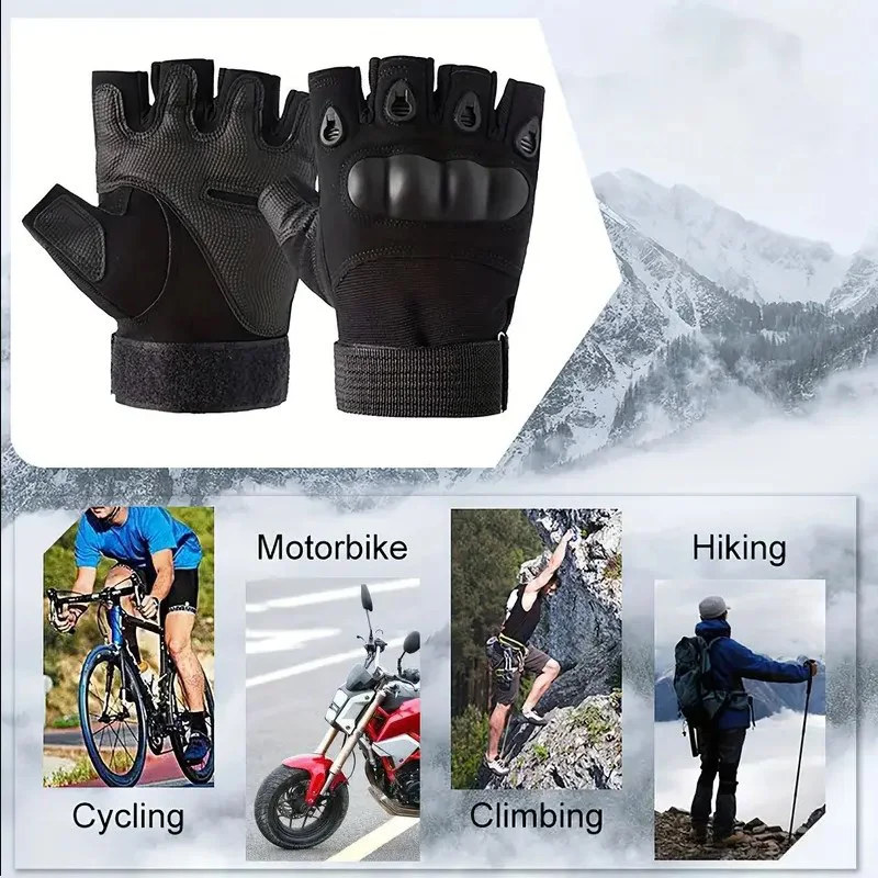

Half Finger Tactical Gloves Men's Training Fighting Cycling Motorcycle Military Fans Outdoor Safety Protection Non-slip