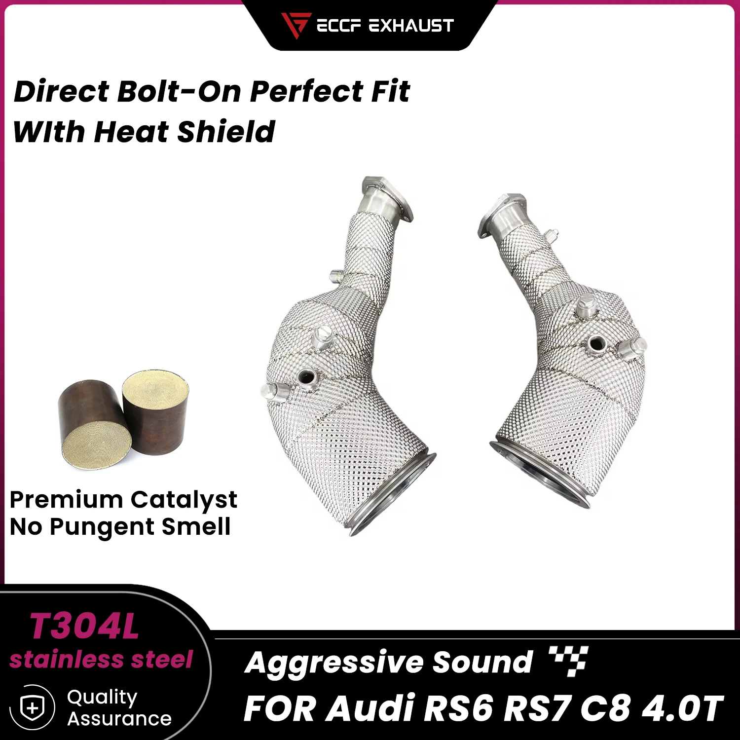 

Спортивная водосточная труба из нержавеющей стали с теплозащитным экраном для Audi RS6 RS7 C8 4,0T, агрессивный выхлопной звук, высокая производительность, обновление