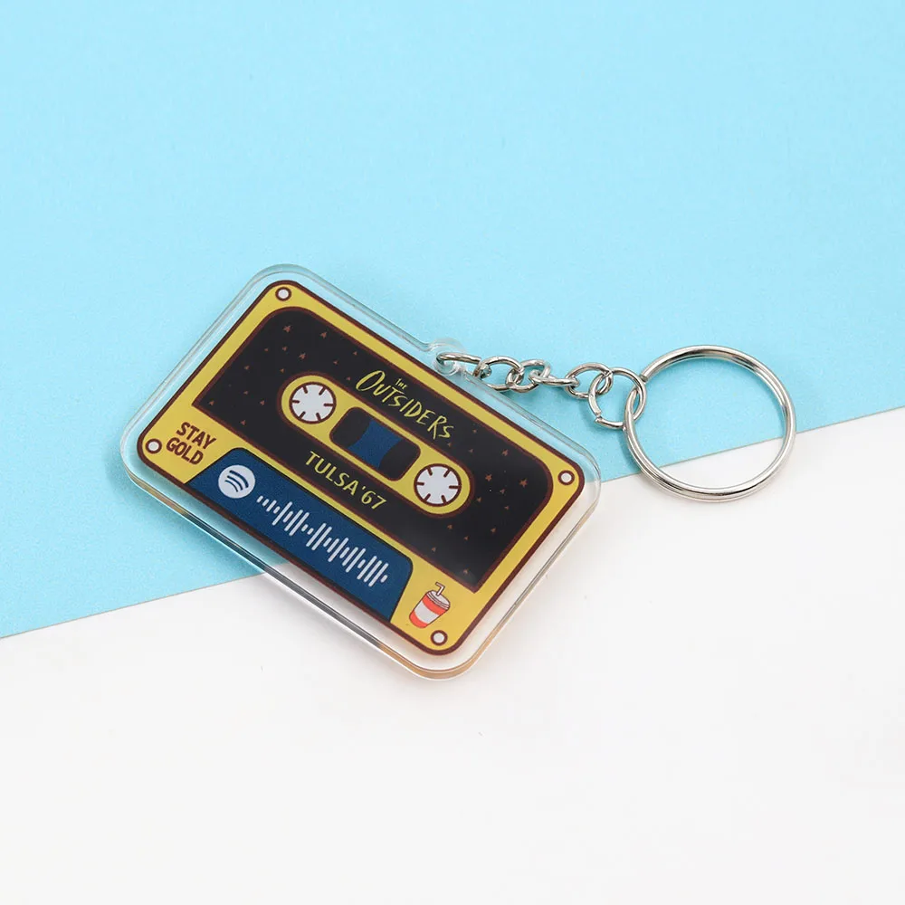 Stay Gold The Outsiders Acryl-Schlüsselanhänger Retro-Kassette Spotify-Code Schlüsselring Tulsa 67 Broadway Musical Merchandise Geschenk für Fans – Detail 7