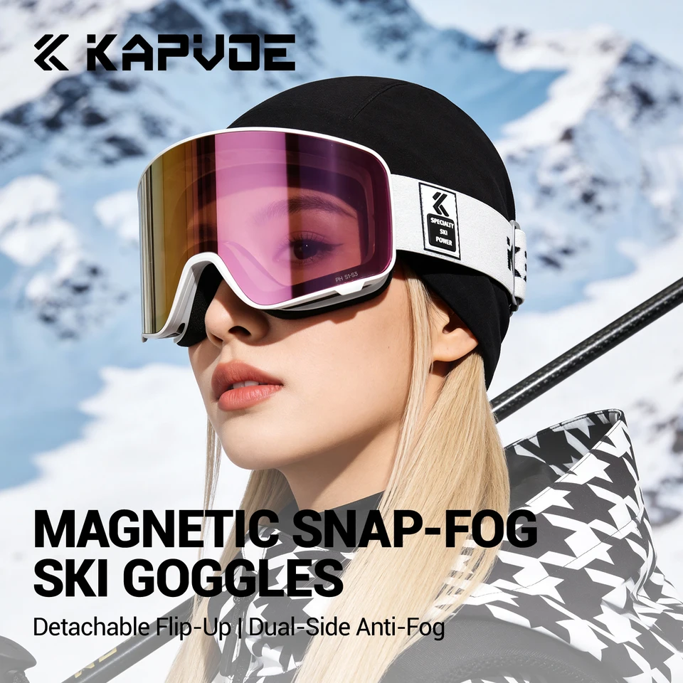 調光フリップアップスノーゴーグルKAPVOE新品 KAPVOE 調光スキーゴーグル 冬用 アウトドア スノーモービル スポーツ