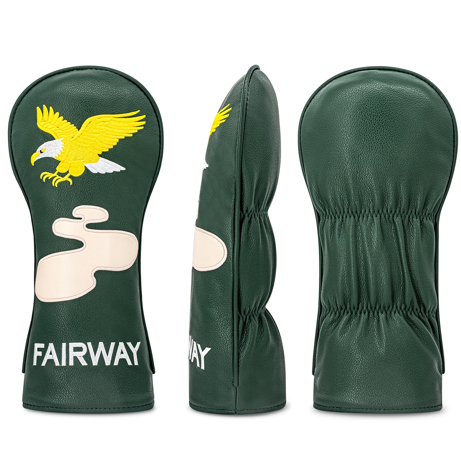 1PC/3PCS Golden Eagle Pattern Headcovers for Driver, Fairway & Hybrid, PU Material, Protective Covers for Men & Women Golfers