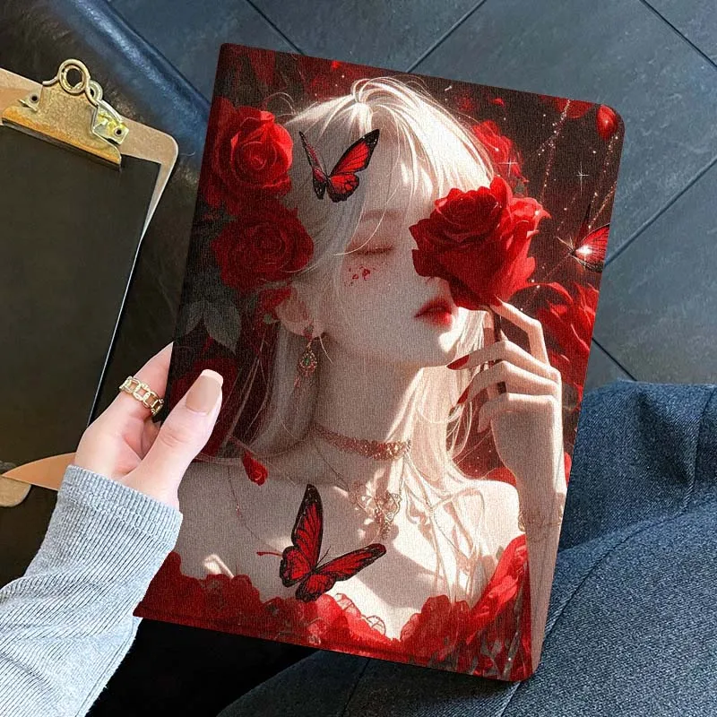 Beautiful Anime Girl For iPad Pro Air Mini 1 2 3 4 5 6 7 7th 8th 9th M2 10.2 9.7 10.5 10.9 11 12.9 13 Inch Tablet Case