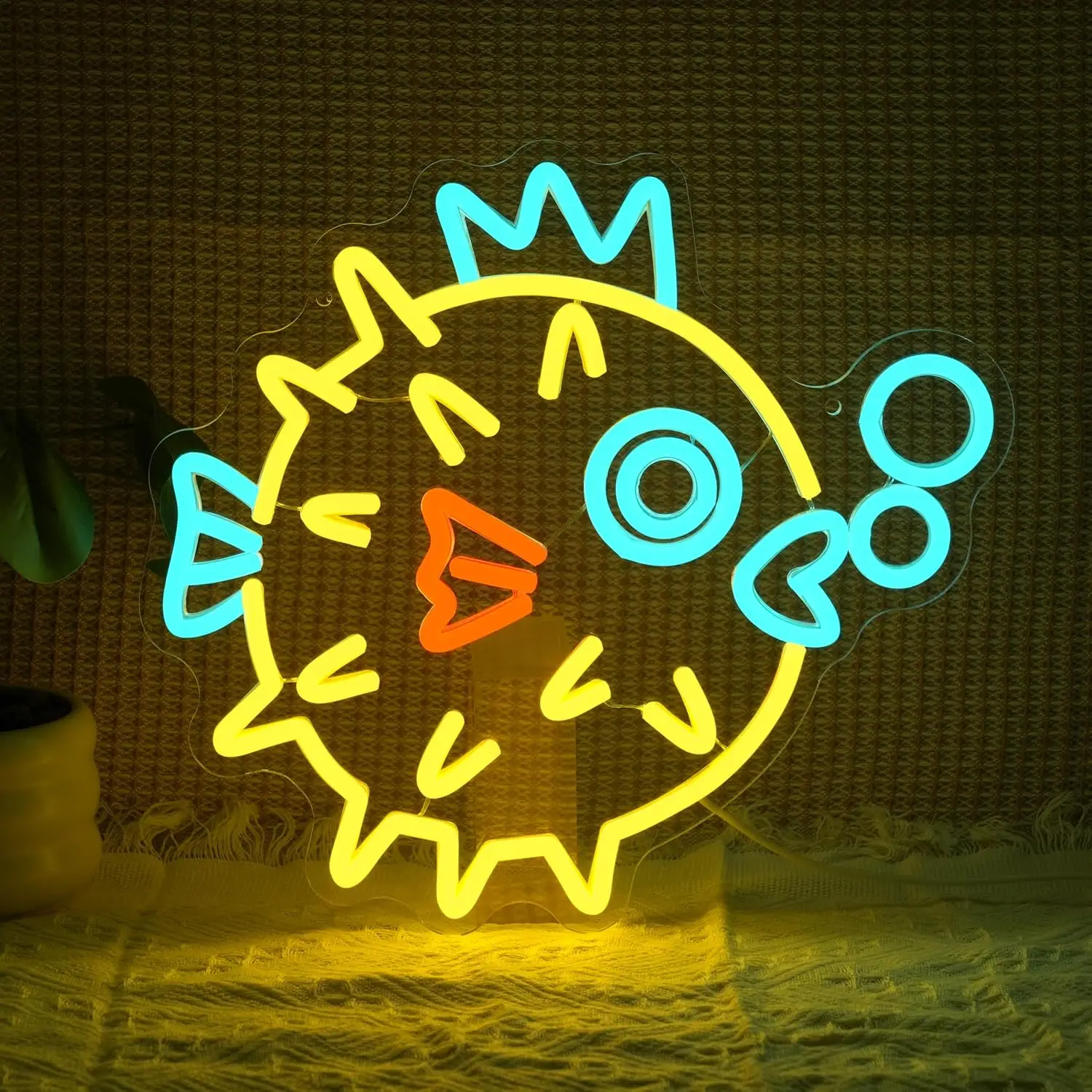 Cute Fish Neon Sign USB Dimmable LED Neon Light Sign for Zoo Aquarium Swimming Pool Drink Man Cave Game Room Party Wall Decor